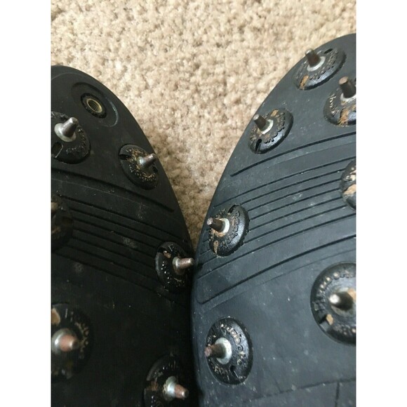 Vintage Reebok Men's Leather Golf Shoes Size 6.5 Metal Spikes White Cleats - Picture 10 of 11